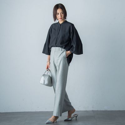 シアープリーツチュニックブラウス≪洗濯機で洗える≫