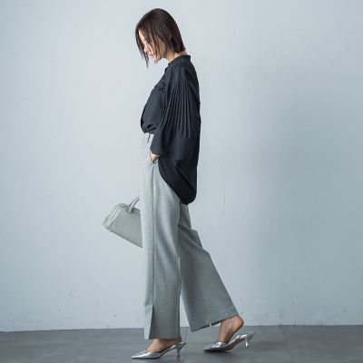 シアープリーツチュニックブラウス≪洗濯機で洗える≫