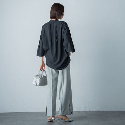 シアープリーツチュニックブラウス≪洗濯機で洗える≫