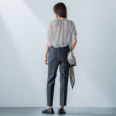 楊柳ドットプリントブラウス≪洗濯機で洗える≫