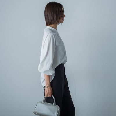 ストレッチタイプライターピンタックブラウス≪洗濯機で洗える≫
