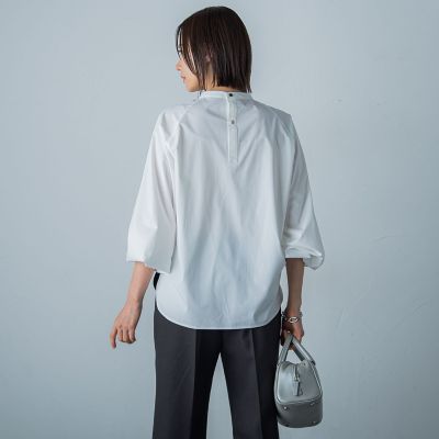 ストレッチタイプライターピンタックブラウス≪洗濯機で洗える≫