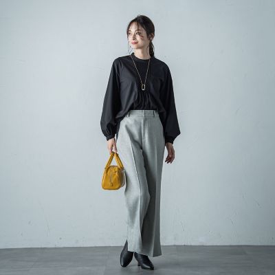 ストレッチタイプライターピンタックブラウス≪洗濯機で洗える≫
