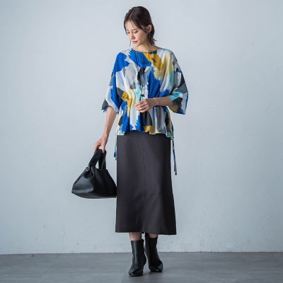 アートプリントブラウス≪洗濯機で洗える≫