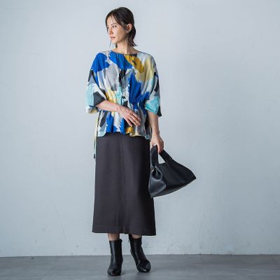 アートプリントブラウス≪洗濯機で洗える≫