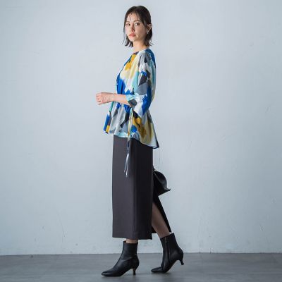 アートプリントブラウス≪洗濯機で洗える≫