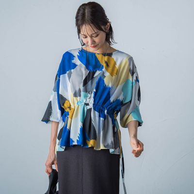 アートプリントブラウス≪洗濯機で洗える≫