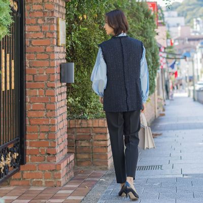タイプライターボウタイブラウス≪シワになりにくい／洗濯機で洗える≫