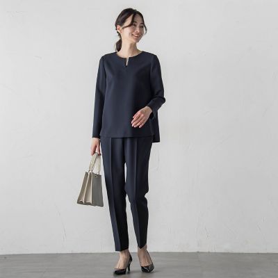 トリクシオンキーネックブラウス≪洗濯機で洗える≫