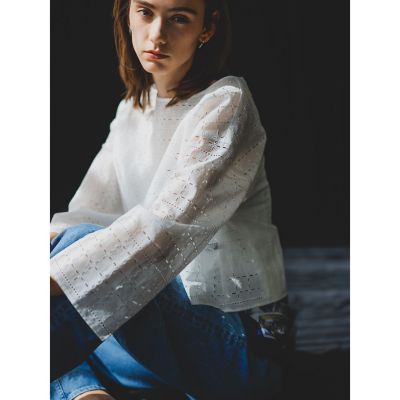 LAUTREAMONT (Women)/ロートレアモン レースクロップドブラウス≪洗濯機で洗える≫