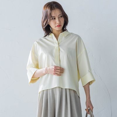【SALE】LAUTREAMONT (Women)/ロートレアモン シワ軽減オックスフォードブラウス&#8810;洗濯機で洗える&#8811; 08イエロー トップス【三越伊勢丹/公式】