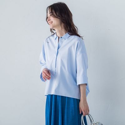 シワ軽減オックスフォードブラウス≪洗濯機で洗える