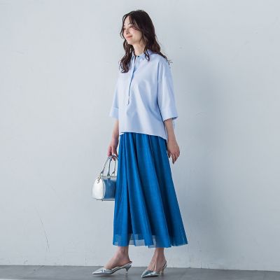シワ軽減オックスフォードブラウス≪洗濯機で洗える