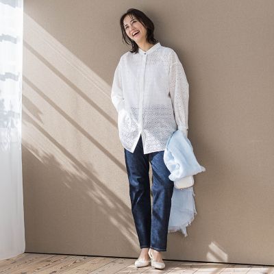 レースチュニックブラウス≪洗濯機で洗える≫