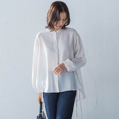 【SALE】LAUTREAMONT (Women)/ロートレアモン サイドリボンドレープブラウス&#8810;イージーケア&#8811; 01ホワイト トップス【三越伊勢丹/公式】