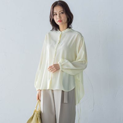 【SALE】LAUTREAMONT (Women)/ロートレアモン サイドリボンドレープブラウス&#8810;イージーケア&#8811; 08イエロー トップス【三越伊勢丹/公式】