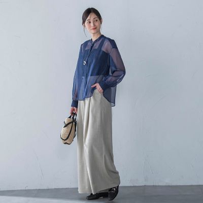 LAUTREAMONT / ロートレアモン シアーデニムエアリーブラウス≪洗濯機で洗える≫ シアーデニムエアリーブラウス≪洗濯機で洗える≫ | LAUTREAMONT
