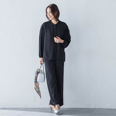 WEB限定】【11号あり】サテンフィールリラックスブラウス