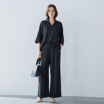 【一部店舗限定販売】キレイ×リラックス　スキッパーブラウス≪洗濯機で洗える≫