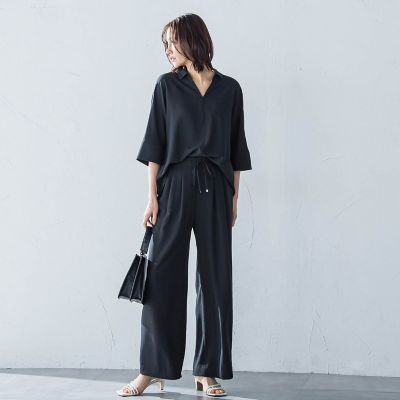 【一部店舗限定販売】キレイ×リラックス　スキッパーブラウス≪洗濯機で洗える≫