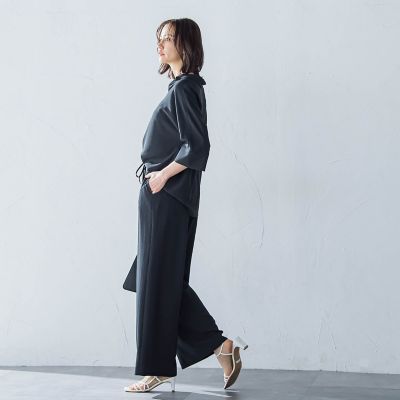 【一部店舗限定販売】キレイ×リラックス　スキッパーブラウス≪洗濯機で洗える≫