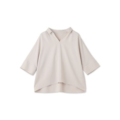 【一部店舗限定販売】キレイ×リラックス　スキッパーブラウス≪洗濯機で洗える≫
