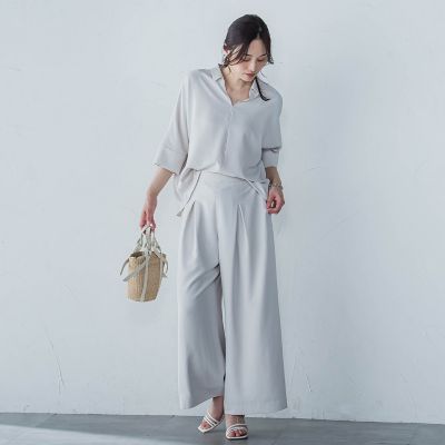 【一部店舗限定販売】キレイ×リラックス　スキッパーブラウス≪洗濯機で洗える≫