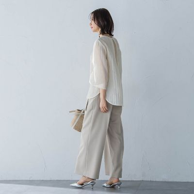 LAUTREAMONT / ロートレアモン リボン袖楊柳ブラウス≪洗濯機で洗える≫ リボン袖楊柳ブラウス≪洗濯機で洗える≫ | LAUTREAMONT (Women