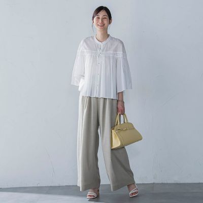 ピンタックｃｏｔｔｏｎブラウス≪洗濯機で洗える≫