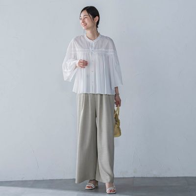 ピンタックｃｏｔｔｏｎブラウス≪洗濯機で洗える≫