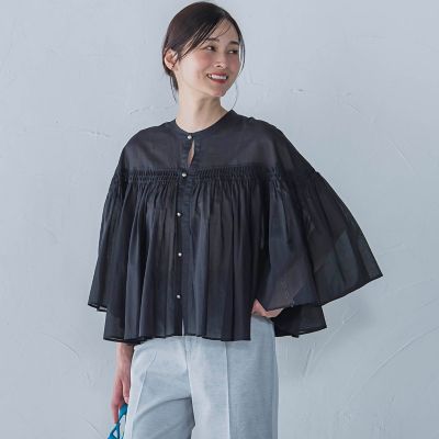 ピンタックｃｏｔｔｏｎブラウス≪洗濯機で洗える≫