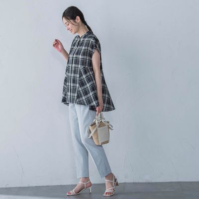 マドラスチェックブラウス≪洗濯機で洗える≫