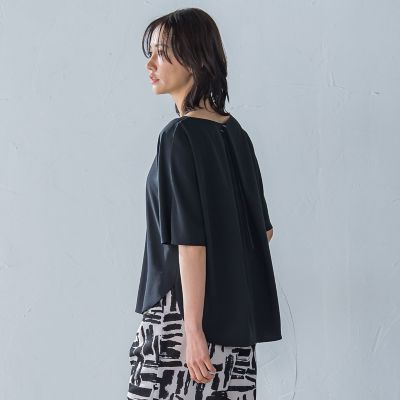 キレイ×リラックス　ハーフスリーブブラウス≪洗濯機で洗える≫