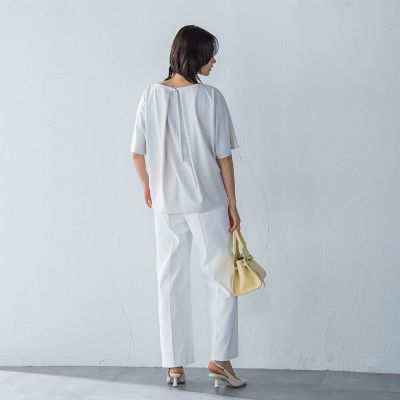 キレイ×リラックス　ハーフスリーブブラウス≪洗濯機で洗える≫