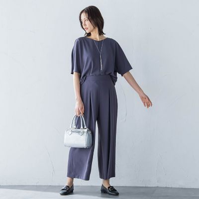 キレイ×リラックス　ハーフスリーブブラウス≪洗濯機で洗える≫