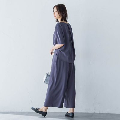 キレイ×リラックス　ハーフスリーブブラウス≪洗濯機で洗える≫