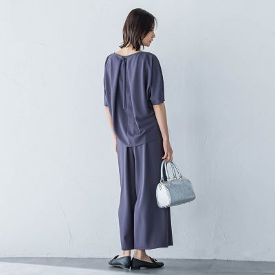 キレイ×リラックス　ハーフスリーブブラウス≪洗濯機で洗える≫