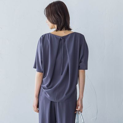 キレイ×リラックス　ハーフスリーブブラウス≪洗濯機で洗える≫