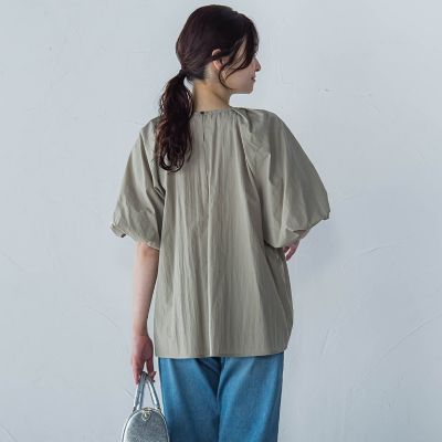 【一部店舗限定販売】ワッシャーボリュームスリーブブラウス≪手洗い可能≫ セール】【一部店舗限定販売】ワッシャーボリュームスリーブ