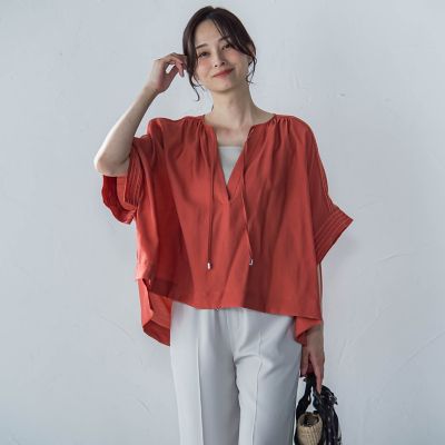 ＜LAUTREAMONT (Women)＞【一部店舗限定販売】タック袖エアリーブラウス≪手洗い可能≫