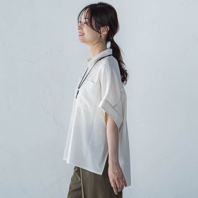 【一部店舗限定販売】ミニマルシャツライクプルオーバー≪手洗い可能≫