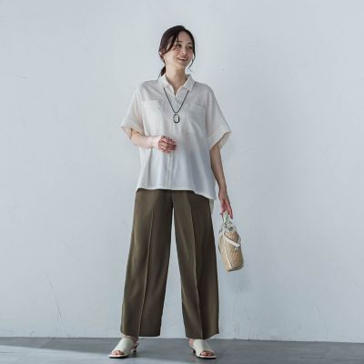 【一部店舗限定販売】ミニマルシャツライクプルオーバー≪手洗い可能≫