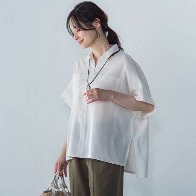【一部店舗限定販売】ミニマルシャツライクプルオーバー≪手洗い可能≫