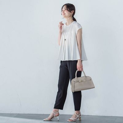 【一部店舗限定販売】フロントタックフレンチブラウス≪手洗い可能≫