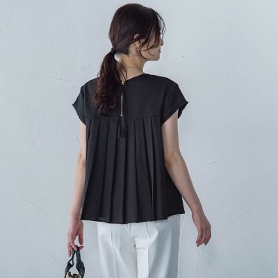 【一部店舗限定販売】フロントタックフレンチブラウス≪手洗い可能≫