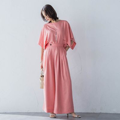 ハンカチーフスリーブブラウス≪セットアップ対応／洗濯機で洗える≫