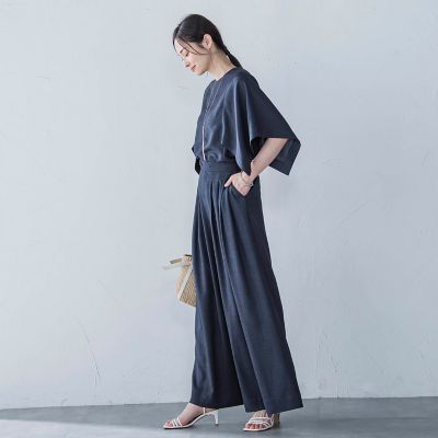 ハンカチーフスリーブブラウス≪セットアップ対応／洗濯機で洗える≫