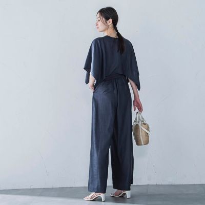 ハンカチーフスリーブブラウス≪セットアップ対応／洗濯機で洗える≫