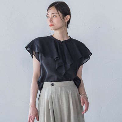 ＜LAUTREAMONT (Women)＞ラッフルシアーブラウス≪洗濯機で洗える≫