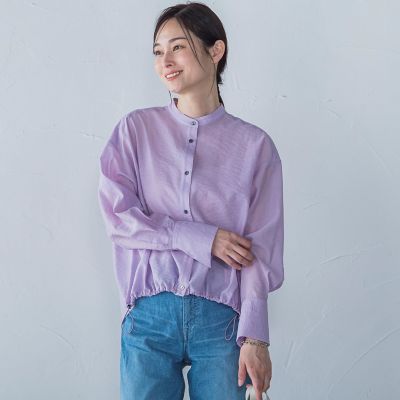 大人の魅力溢れるシアートップス。プリーツシアーインナー